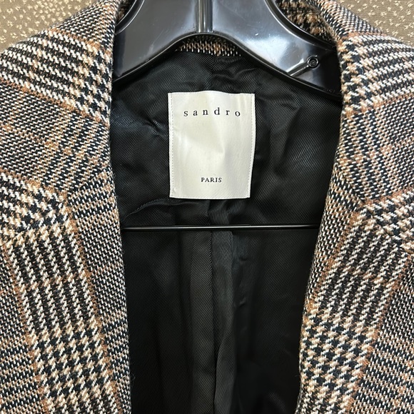 🔥🔥🔥Sandro Paris Wool Plaid Blazer Jacket - Picture 3 of 12